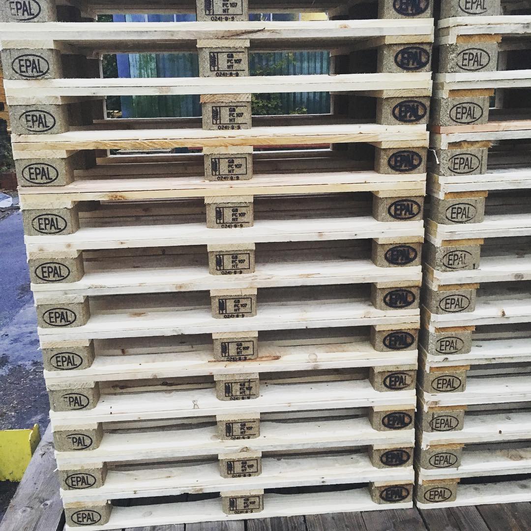 Heat treated EPAL Euro pallets ready for commercial supply